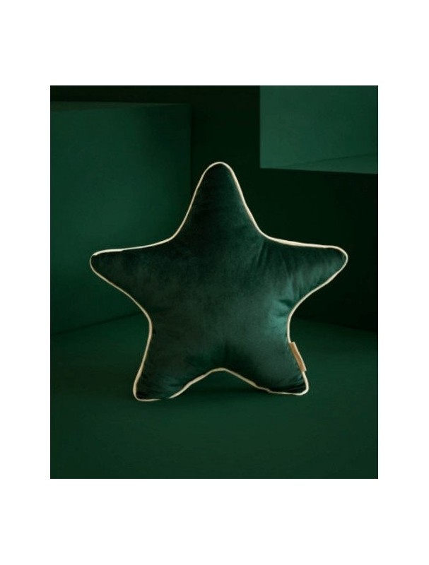 Coussin en forme d'étoile de la marque espagnole Nobodinoz. En velours vert.