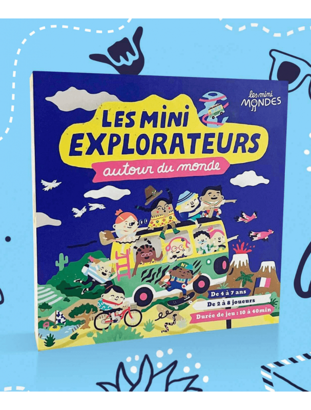 Jeu de société Les Mini explorateurs autour du Monde de la marque française Les Mini Mondes.