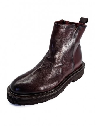 Boots haut de gamme en cuir bordeaux - Sturlini
